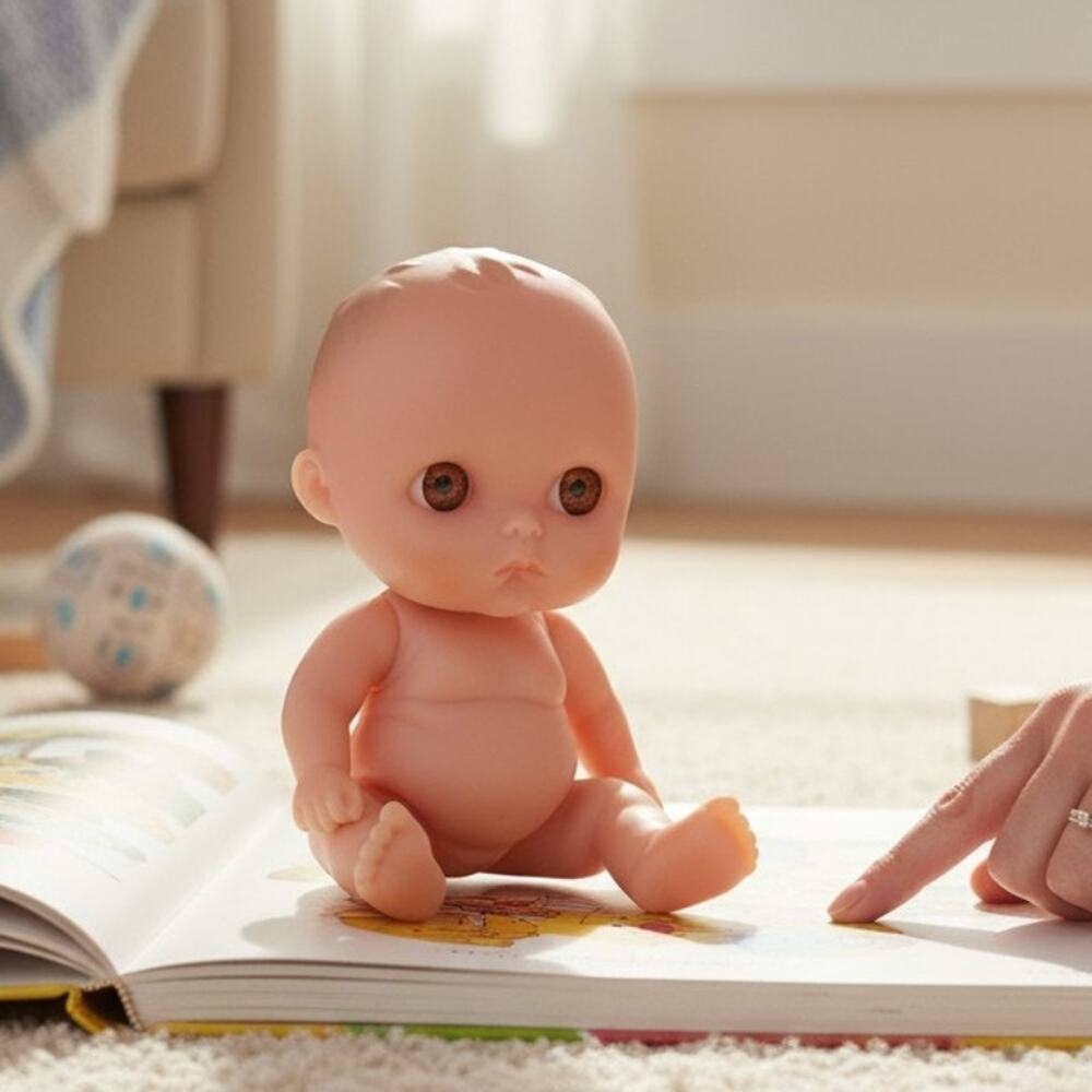 Berenguer Doll Lots To Love Pouty Chubby Baby 5" Brown Eyes Jointed 13-14